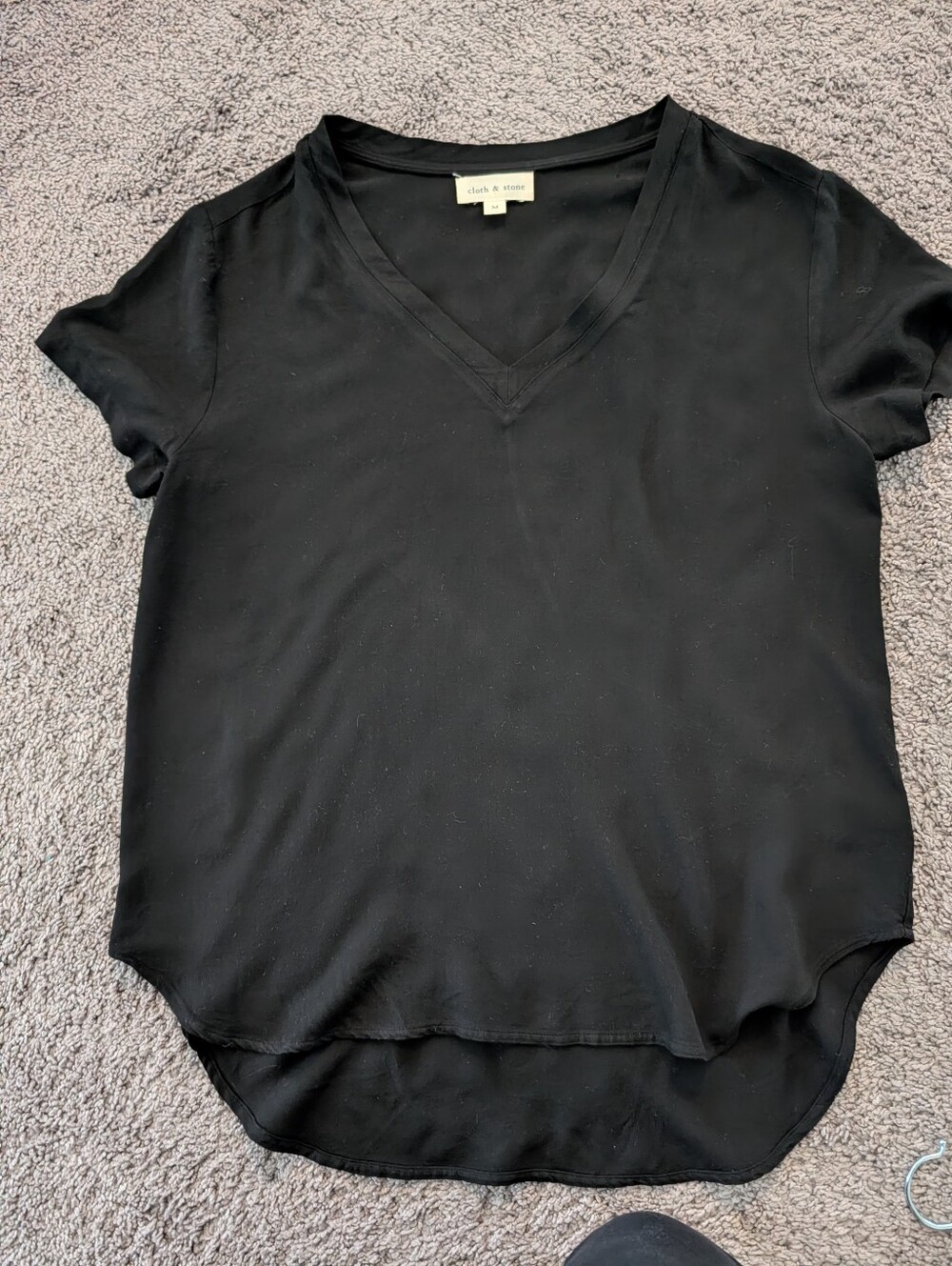 Cloth & Stone Black V Neck Shirt - Picture 5 of 9